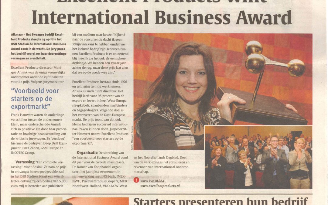 Excellent Products sleept International Business Award binnen